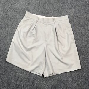 VTG Boast USA Preppy Pleated Tennis Shorts Mens 32 Performance Polyester Gray‎